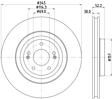 Pagid OE Front Brake Discs (Pair) for Hyundai I30N PFL - 345mm