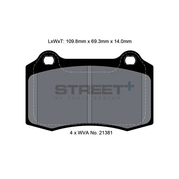 Pagid STREET+ Front Brake Pads Set for Seat Leon MK1 Cupra R