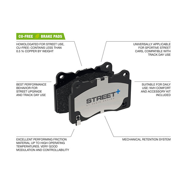 Pagid STREET+ Front Brake Pads Set for Audi S3 8V
