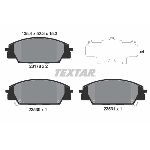 Textar OE Front Brake Pads Set for Honda Civic EP3 Type R