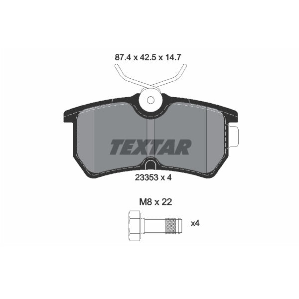 Textar OE Rear Brake Pads Set for Ford Fiesta MK7 & MK7.5 ST180