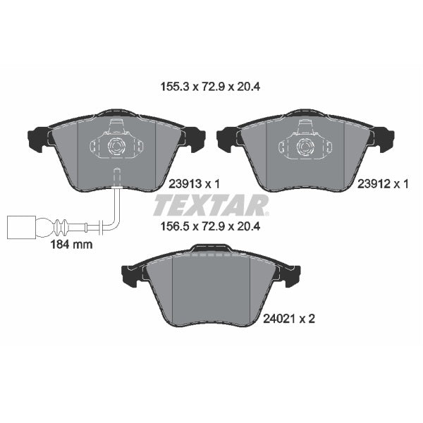 Textar OE Front Brake Pads Set for Audi TTS MK2 (8J)