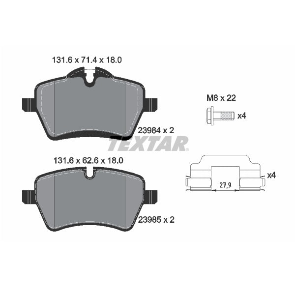 Textar OE Front Brake Pads Set for Mini Cooper S R56