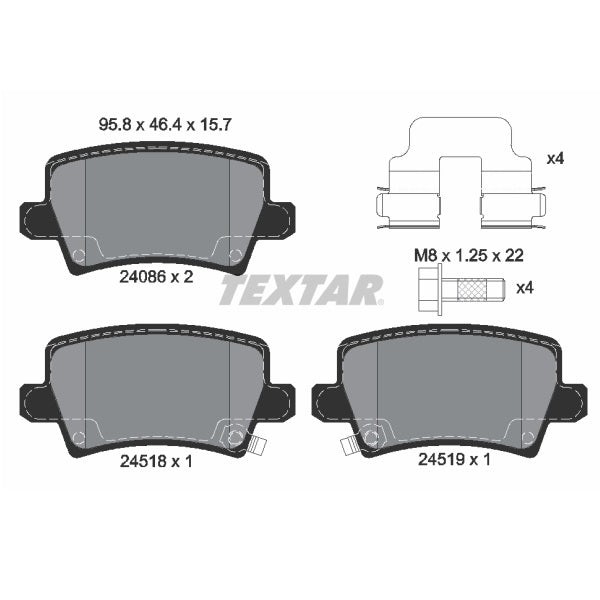 Textar OE Rear Brake Pads Set for Honda Civic FN2 Type R