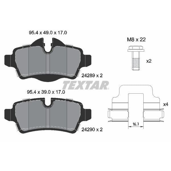 Textar OE Rear Brake Pads Set for Mini Cooper S R56