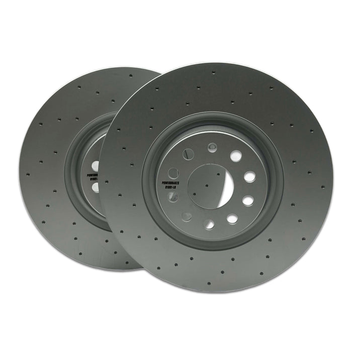 PowerBrakes PBD Brake Discs - Dimpled with a Silver coating