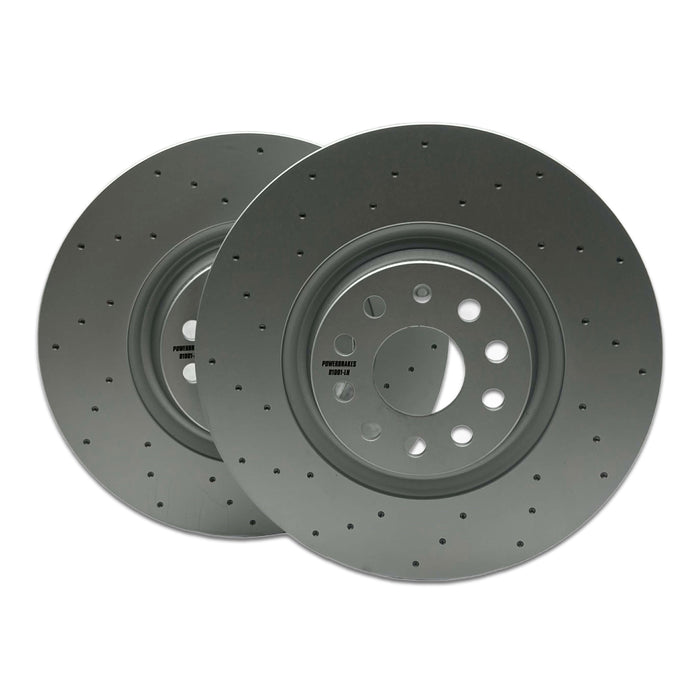 PowerBrakes PBD Brake Discs - Dimpled with a Silver coating