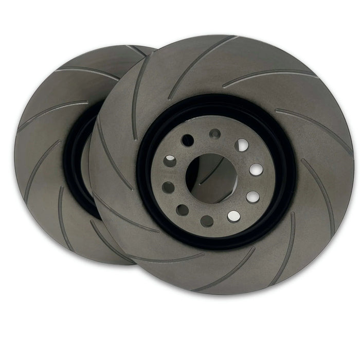 PowerBrakes PBD Brake Discs - Grooved with a Black coating