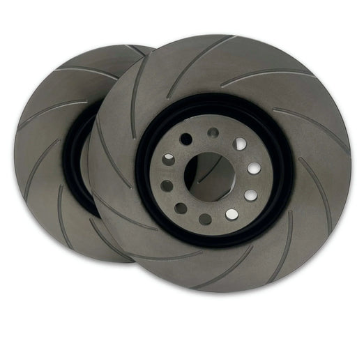 PowerBrakes PBD Brake Discs - Grooved with a Black coating