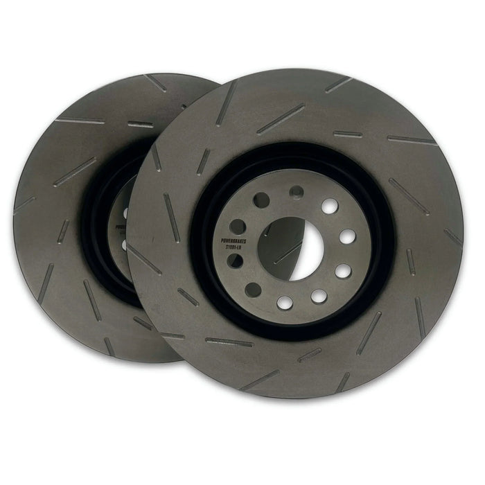 PowerBrakes PBD Brake Discs - Slotted with a Black coating