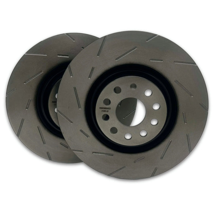 PowerBrakes PBD Brake Discs - Slotted with a Black coating