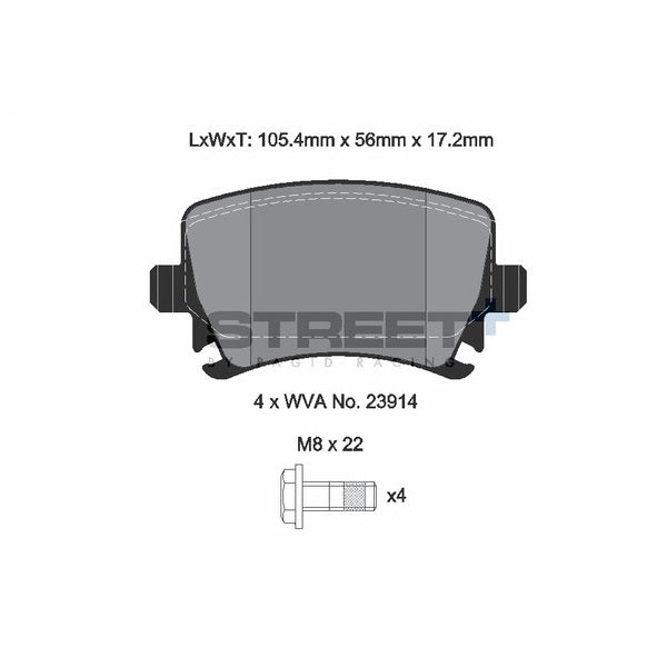 Pagid STREET+ Rear Brake Pads Set for Seat Leon MK3 Cupra
