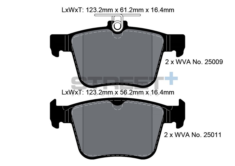 Pagid STREET+ Rear Brake Pads Set for Audi S3 8V