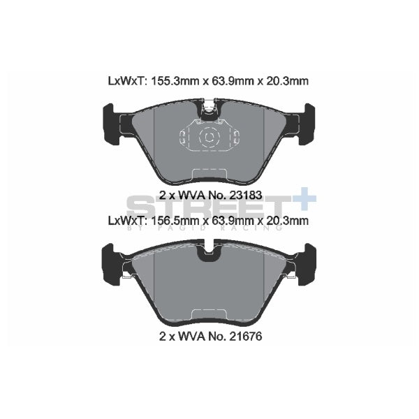 Pagid STREET+ Front Brake Pads Set for BMW E85/E86 Z4 SI