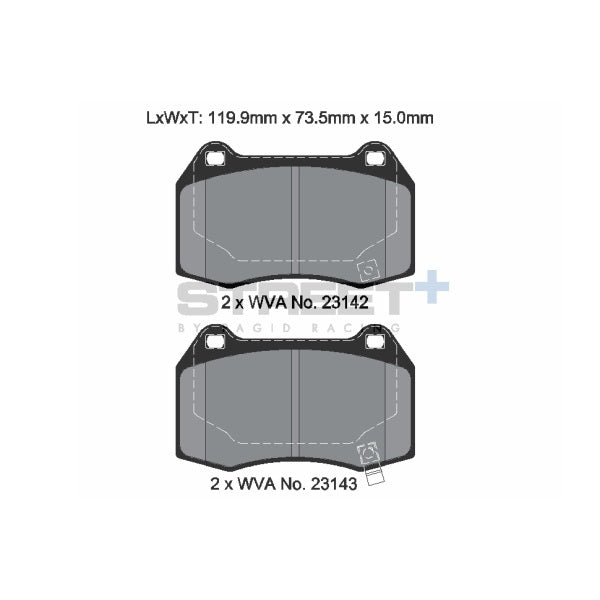 Pagid STREET+ Front Brake Pads Set for Nissan 350Z