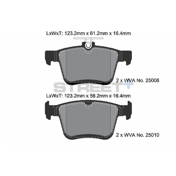 Pagid STREET+ Rear Brake Pads Set for Volkswagen Golf MK7 & MK7.5 GTI