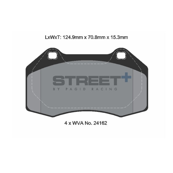 Pagid STREET+ Front Brake Pads Set for Renault Clio MK3 RS 197/200