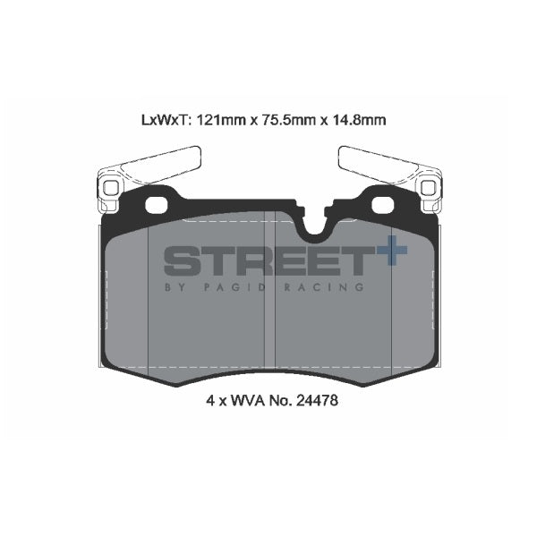 Pagid STREET+ Front Brake Pads Set for Mini Cooper S R56 JCW