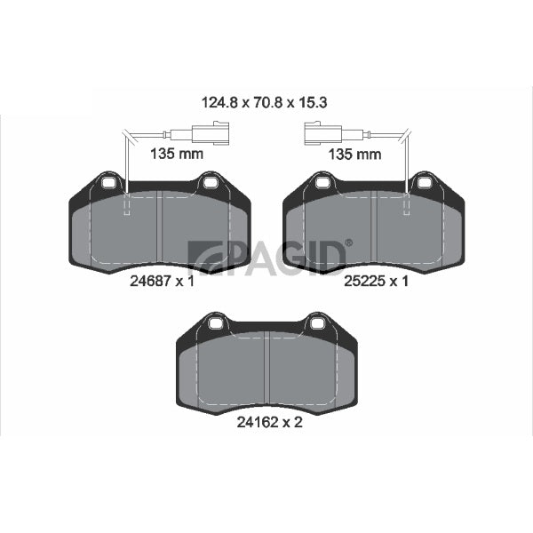 Pagid STREET+ Front Brake Pads Set for Abarth 500/595/695 - 305mm
