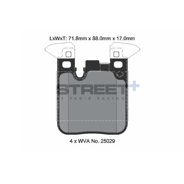 Pagid STREET+ Rear Brake Pads Set for BMW F20/F21 M135i & M140i