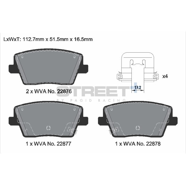 Pagid STREET+ Rear Brake Pads Set for Hyundai I30N Facelift
