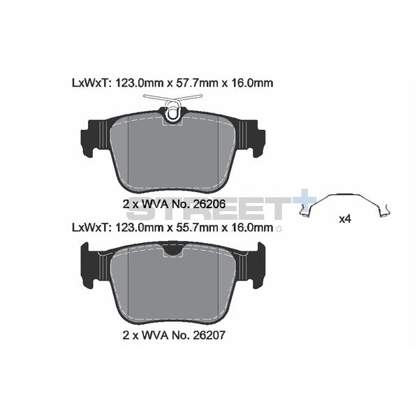 Pagid STREET+ Rear Brake Pads Set for Volkswagen Golf MK8 GTI Clubsport