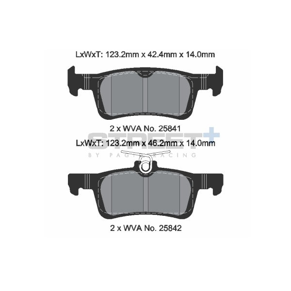 Pagid STREET+ Rear Brake Pads Set for Ford Fiesta MK8 ST
